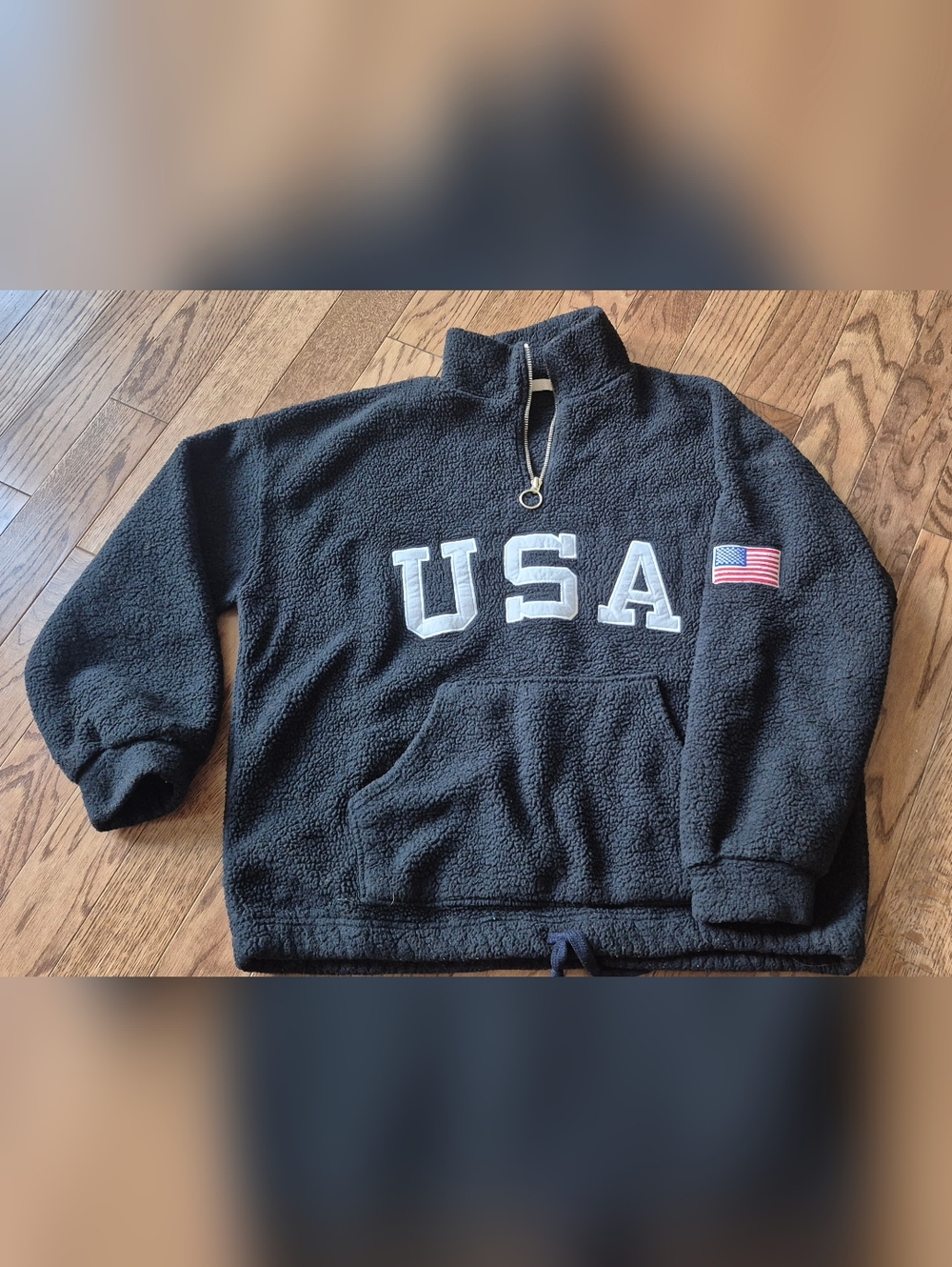 USA Navy Quarter-Zip Sherpa Pullover Sweater